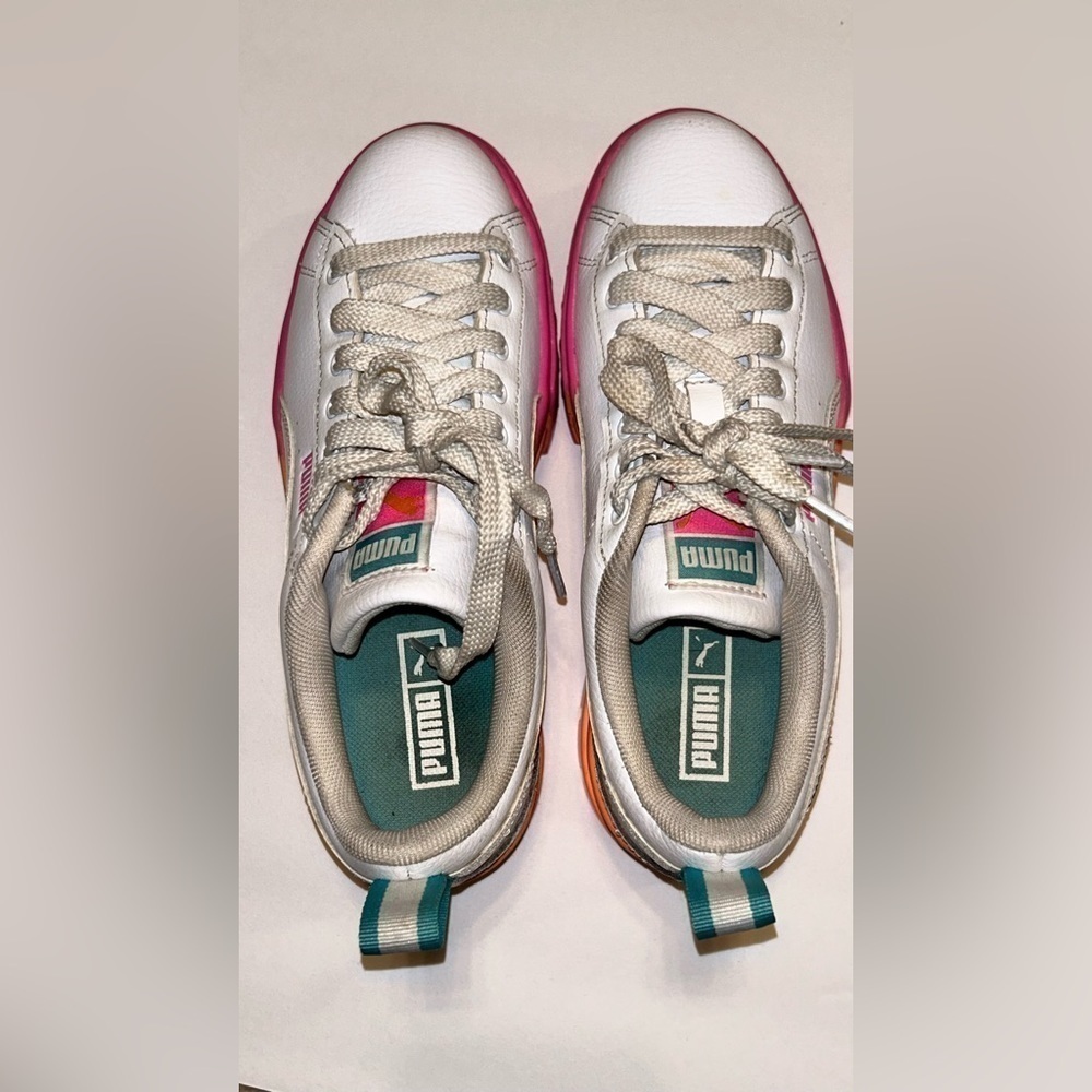 PUMA Mayze Daybreak "White/Pink" G​rade School Girls' Shoes - Picture 10 of 13